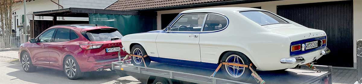 Auch beide Zugfahrzeuge aus dem Hause Ford: Die Capri aus dem Weilheim/Schongauer Team reisten per Hänger aus Bayern an den Bodensee. Auch beide Zugfahrzeuge aus dem Hause Ford: Die Capri aus dem Weilheim/Schongauer Team reisten per Hänger aus Bayern an den Bodensee.