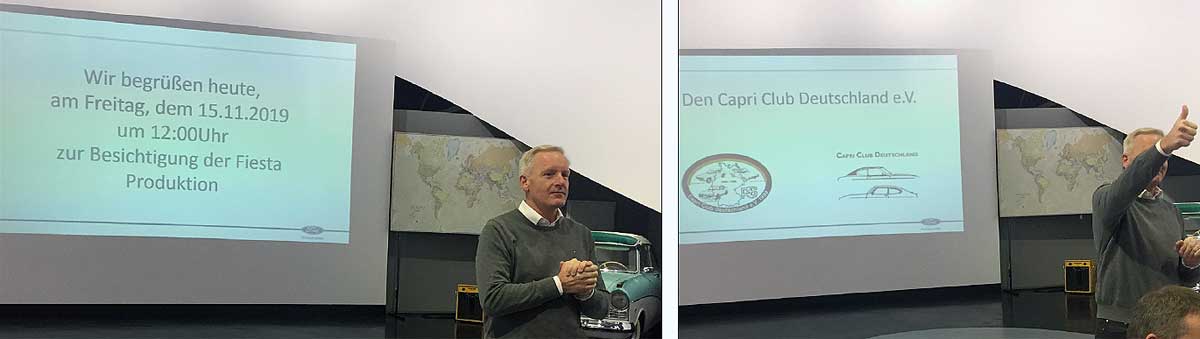 Hans-Jörg Klein, Mitglied der Geschäftsführung der Ford-Werke, zeigt dem CCD: Daumen hoch.