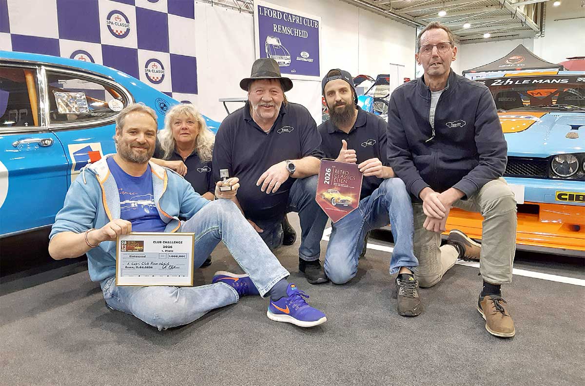 Der Capri Club Remscheid gewann mit einer Start-/Zielgeraden den ersten Preis bei der Wahl der besten Clubpräsentationen. Der Capri Club Remscheid gewann mit einer Start-/Zielgeraden den ersten Preis bei der Wahl der besten Clubpräsentationen.