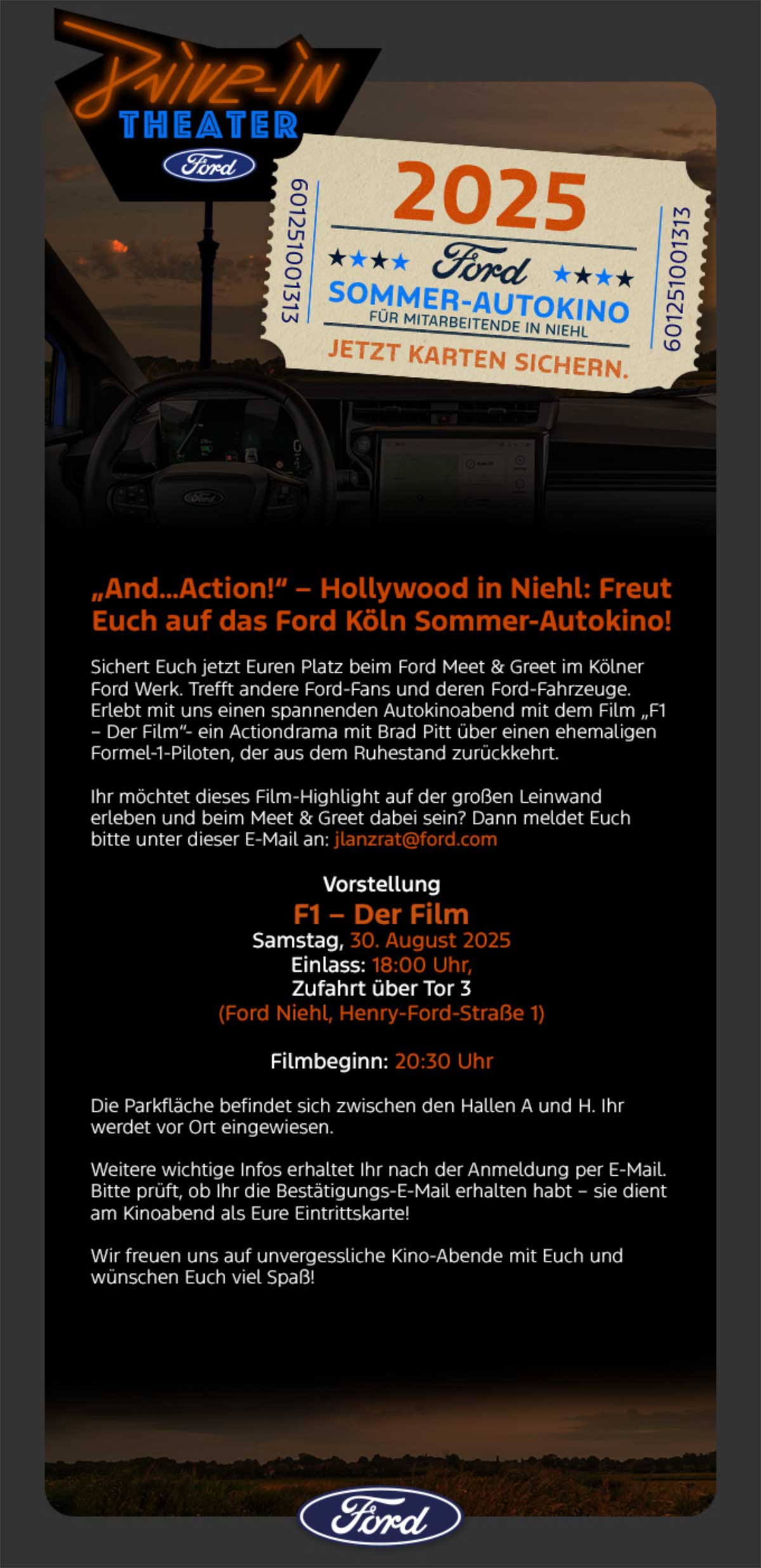 Autokino Event Ford Werke